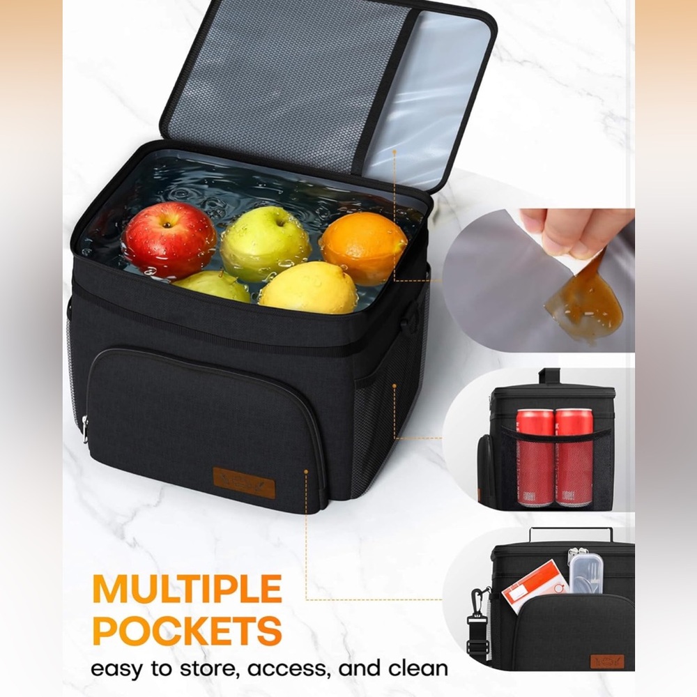 Black insulated 9L lunch bag - Picture 5 of 6